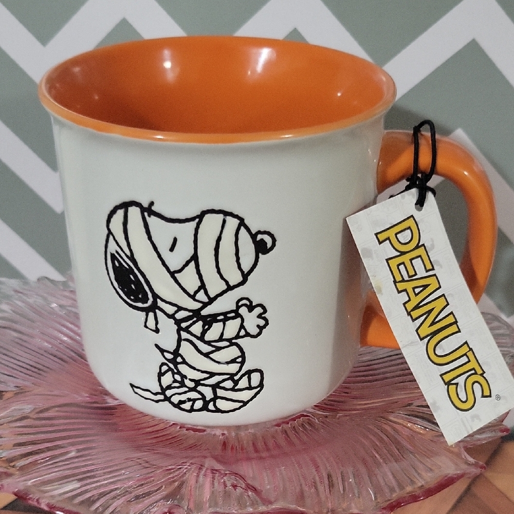 Peanuts Orange and White Mummy Mug